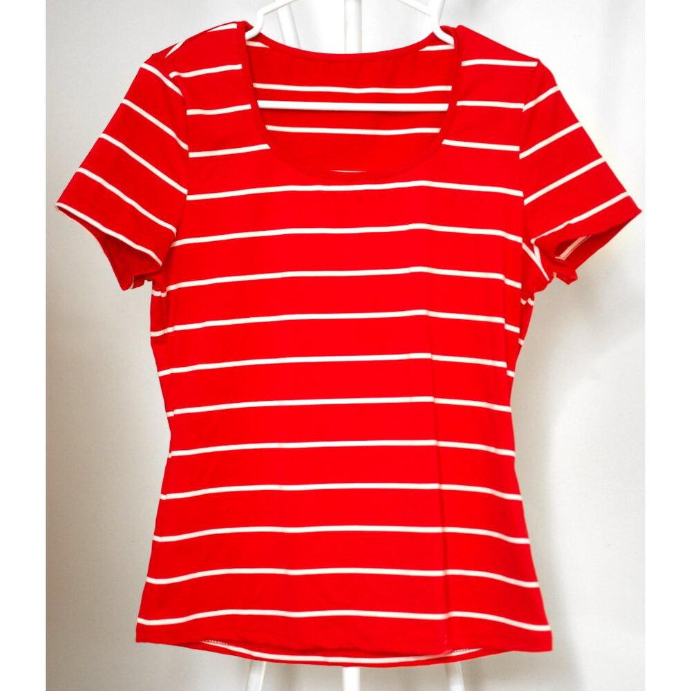 Red and white striped T-shirt/ Tall Size XL / Shein  Medium stretched